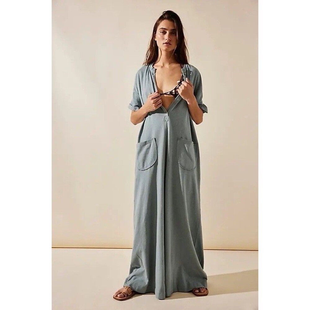 Free People Beach Sage Loose Fit Jumper Jumpsuit Romper Sz S